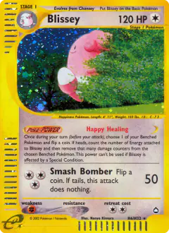 Blissey Rare Holo card from Aquapolis