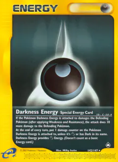 Darkness Energy Rare card from Aquapolis