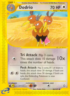 Dodrio Uncommon card from Aquapolis