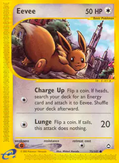 Eevee Common card from Aquapolis