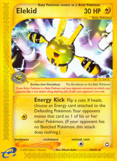 Elekid Rare card from Aquapolis
