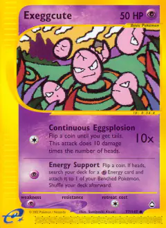 Exeggcute Common card from Aquapolis