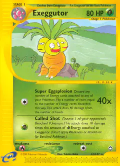 Exeggutor Rare card from Aquapolis
