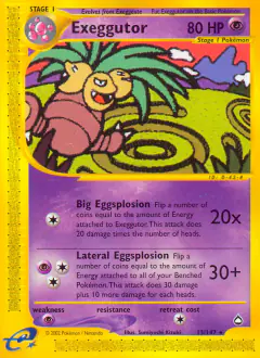 Exeggutor Rare card from Aquapolis