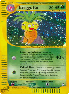 Exeggutor Rare Holo card from Aquapolis