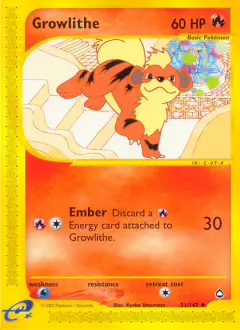 Growlithe Uncommon card from Aquapolis