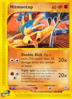Hitmontop Common card from Aquapolis