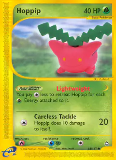Hoppip Common card from Aquapolis