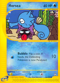 Horsea Common card from Aquapolis