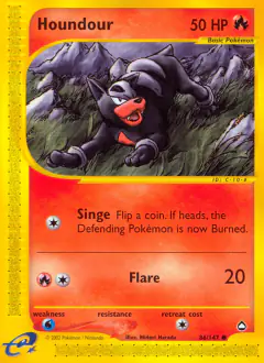 Houndour Common card from Aquapolis
