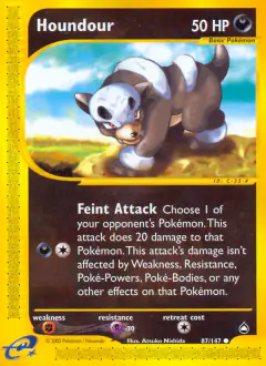 Houndour Common card from Aquapolis