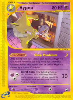 Hypno Rare card from Aquapolis