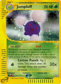 Jumpluff Rare Holo card from Aquapolis
