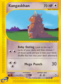 Kangaskhan Common card from Aquapolis