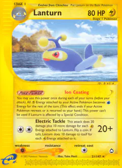Lanturn Rare card from Aquapolis