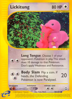 Lickitung Common card from Aquapolis