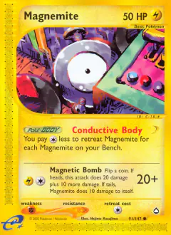Magnemite Common card from Aquapolis
