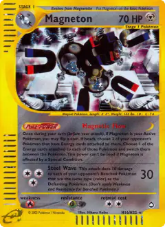 Magneton Rare Holo card from Aquapolis