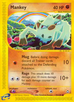 Mankey Common card from Aquapolis