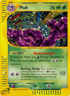 Muk Rare Holo card from Aquapolis