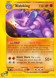 Nidoking Rare card from Aquapolis