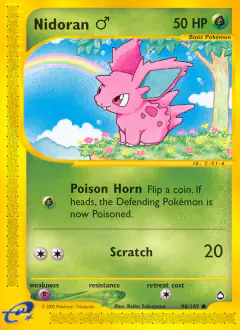 Nidoran ♂ Common card from Aquapolis