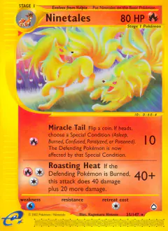 Ninetales Rare card from Aquapolis