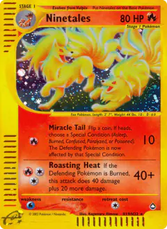 Ninetales Rare Holo card from Aquapolis