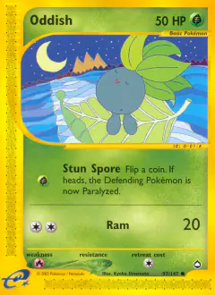 Oddish Common card from Aquapolis