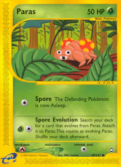Paras Common card from Aquapolis