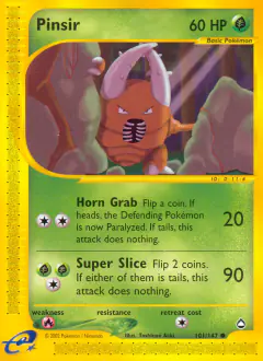 Pinsir Common card from Aquapolis