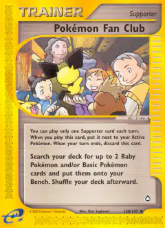 Pokémon Fan Club Uncommon card from Aquapolis