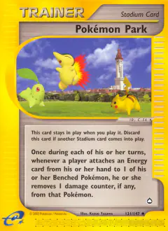 Pokémon Park Uncommon card from Aquapolis