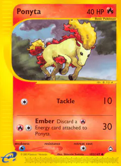 Ponyta Common card from Aquapolis