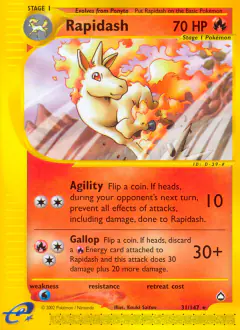 Rapidash Rare card from Aquapolis