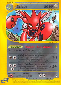 Scizor Rare card from Aquapolis