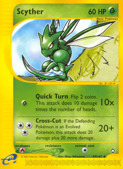 Scyther Uncommon card from Aquapolis