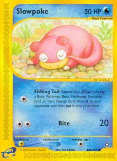 Slowpoke Common card from Aquapolis