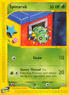 Spinarak Uncommon card from Aquapolis