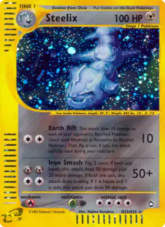 Steelix Rare Holo card from Aquapolis