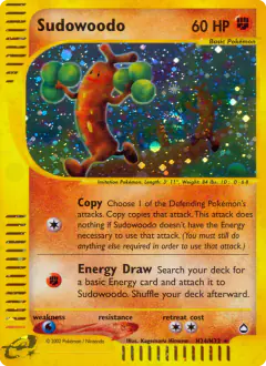 Sudowoodo Rare Holo card from Aquapolis