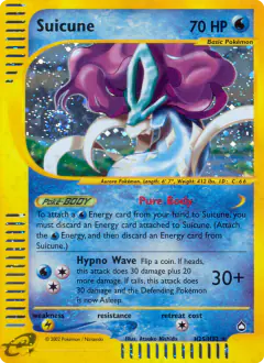 Suicune Rare Holo card from Aquapolis