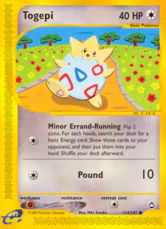 Togepi Common card from Aquapolis