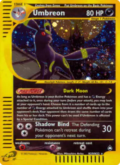 Umbreon Rare Holo card from Aquapolis