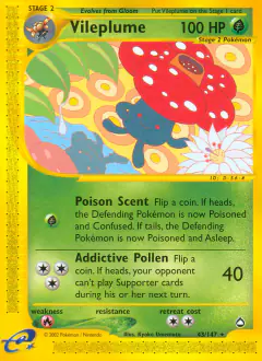 Vileplume Rare card from Aquapolis