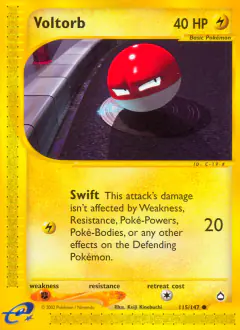 Voltorb Common card from Aquapolis