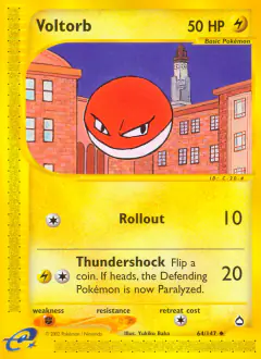 Voltorb Uncommon card from Aquapolis