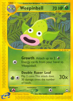 Weepinbell Uncommon card from Aquapolis