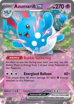 Azumarill ex Double Rare card from Ascended Heroes