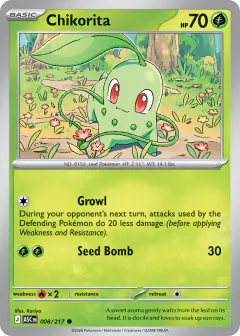 Chikorita Common card from Ascended Heroes